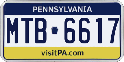 PA license plate MTB6617