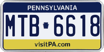 PA license plate MTB6618