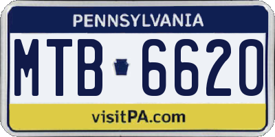 PA license plate MTB6620