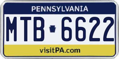 PA license plate MTB6622