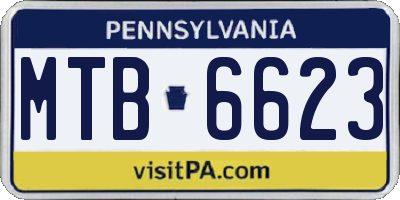 PA license plate MTB6623