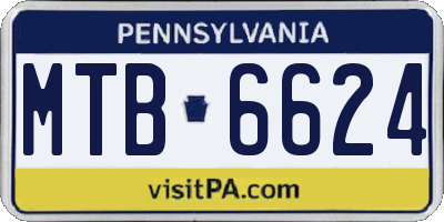 PA license plate MTB6624