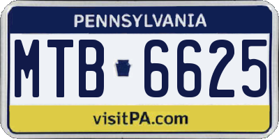 PA license plate MTB6625