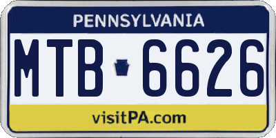 PA license plate MTB6626