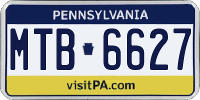 PA license plate MTB6627