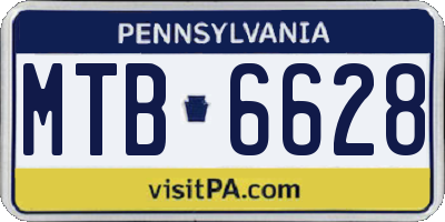PA license plate MTB6628