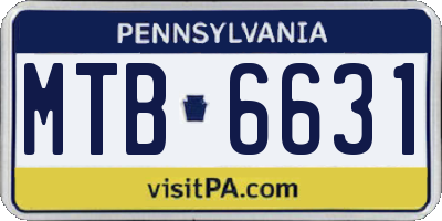 PA license plate MTB6631