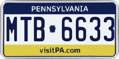 PA license plate MTB6633