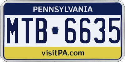 PA license plate MTB6635