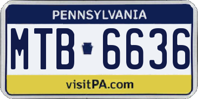 PA license plate MTB6636