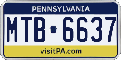 PA license plate MTB6637