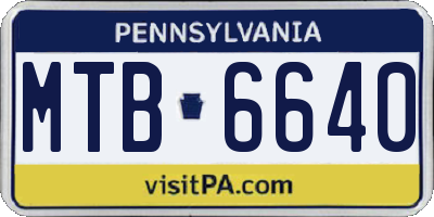 PA license plate MTB6640