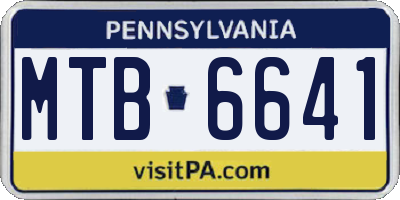 PA license plate MTB6641