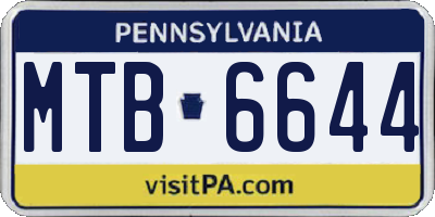 PA license plate MTB6644