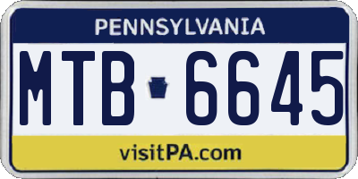 PA license plate MTB6645