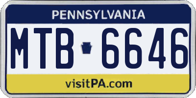 PA license plate MTB6646