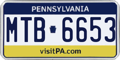 PA license plate MTB6653