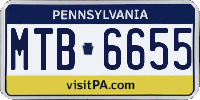 PA license plate MTB6655