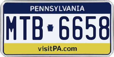 PA license plate MTB6658