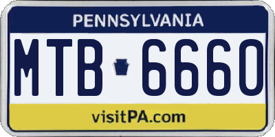 PA license plate MTB6660