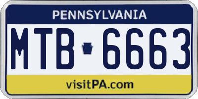 PA license plate MTB6663