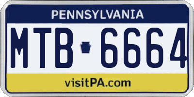 PA license plate MTB6664