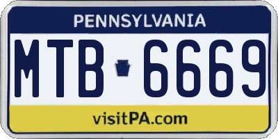 PA license plate MTB6669