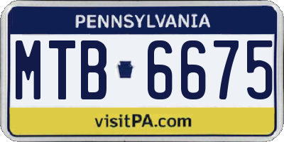PA license plate MTB6675