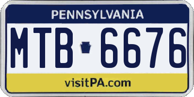 PA license plate MTB6676