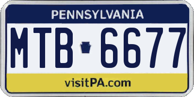 PA license plate MTB6677