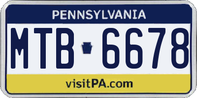 PA license plate MTB6678