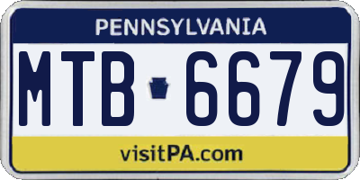 PA license plate MTB6679