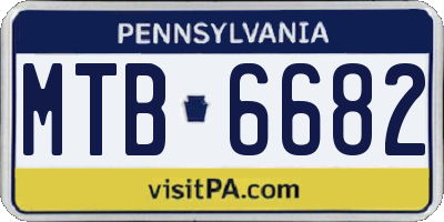 PA license plate MTB6682