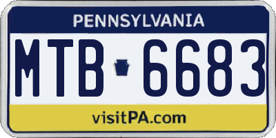 PA license plate MTB6683