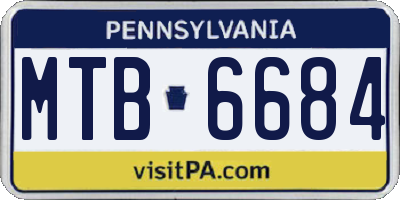 PA license plate MTB6684