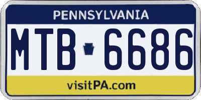 PA license plate MTB6686