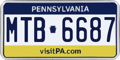 PA license plate MTB6687