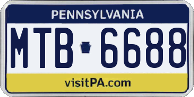 PA license plate MTB6688