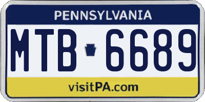 PA license plate MTB6689