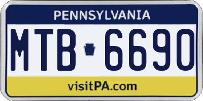 PA license plate MTB6690