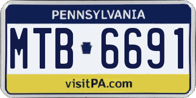 PA license plate MTB6691