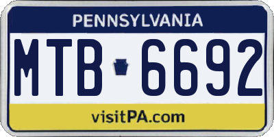 PA license plate MTB6692