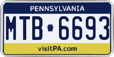 PA license plate MTB6693