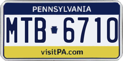 PA license plate MTB6710