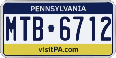 PA license plate MTB6712
