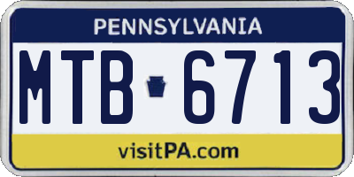 PA license plate MTB6713