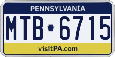 PA license plate MTB6715