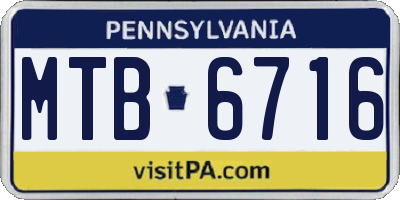PA license plate MTB6716