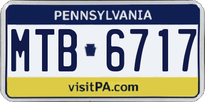 PA license plate MTB6717