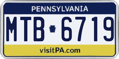 PA license plate MTB6719
